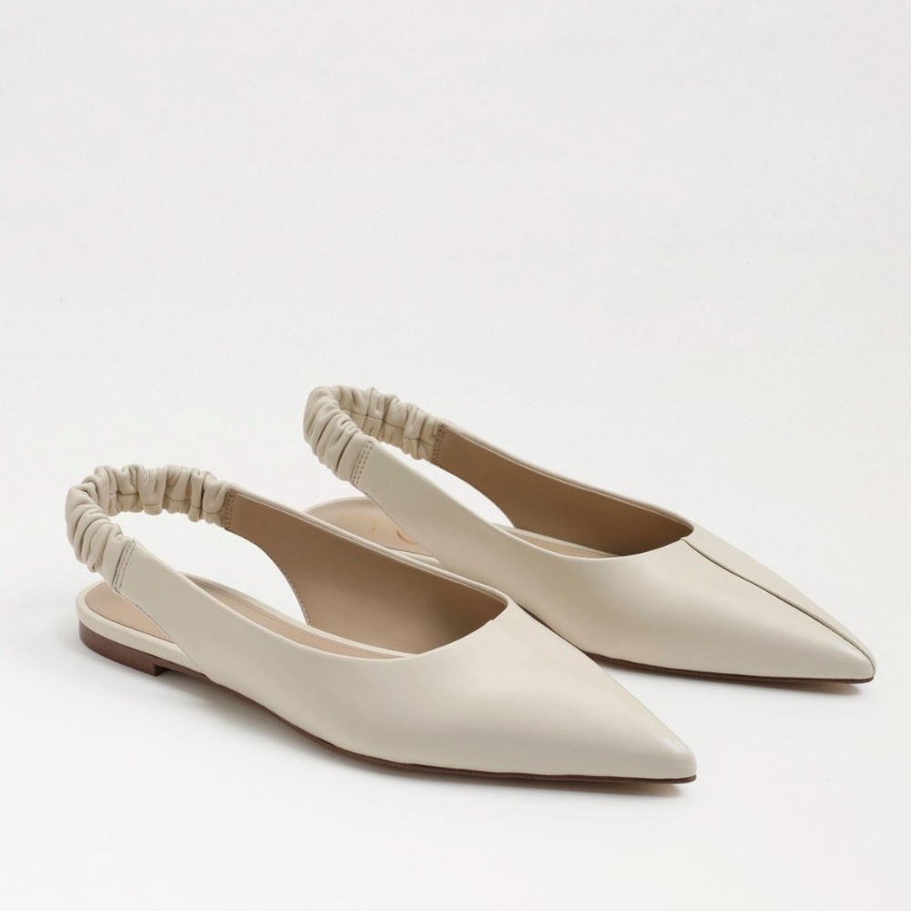Sam Edelman WHITNEY SLINGBACK POINTED TOE FLAT women’s sz 8 Modern Ivory Leather